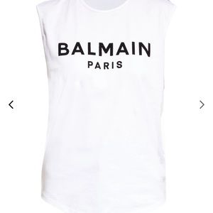 Balmain
3-Button Flocked Logo Tank Top